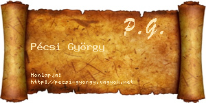 Pécsi György névjegykártya