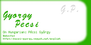 gyorgy pecsi business card