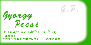 gyorgy pecsi business card